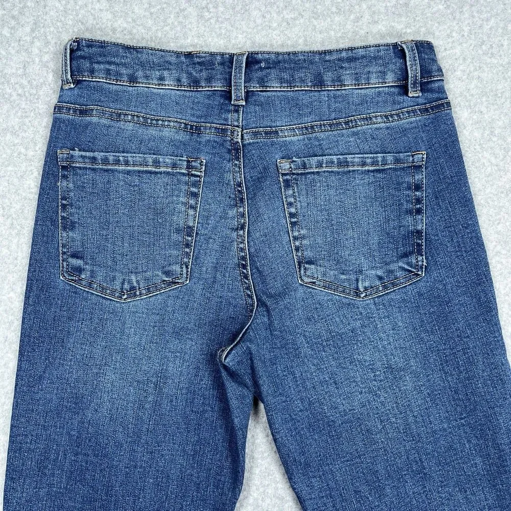Oat New York Jeans Womens 4 / 27 x 27 Blue Slim Straight Mid Rise Ankle Denim